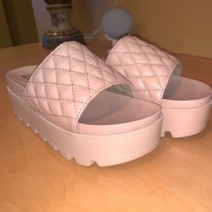 Platform Chunky Heel Quilted Sandals